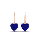 Load image into Gallery viewer, sapphire-heart-solitaire-4-ctw.-Leverback-Earrings-in-rose-gold-FDEAR9225HTGSABL-4.00 CT-NL-RG