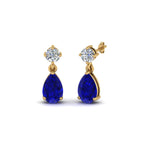 Load image into Gallery viewer, sapphire-pear-drop-stud-diamond-earring-in-yellow-gold-FDEAR8386GSABL-NL-YG-GS