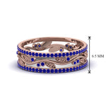 Load image into Gallery viewer, sapphire-wide-eternity-leaf-band-in-rose-gold-FDEWB8344BGSABL-NL-RG-GS
