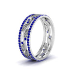 Load image into Gallery viewer, sapphire-wide-eternity-leaf-band-in-white-gold-FDEWB8344BGSABL-NL-WG-GS