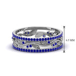 Load image into Gallery viewer, sapphire-wide-eternity-leaf-band-in-white-gold-FDEWB8344BGSABL-NL-WG-GS