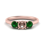 Load image into Gallery viewer, semi-mount-3-stone-trellis-emerald-engagement-ring-in-rose-gold-FD-10768SMR-1.50CTGEMGR-NL-RG