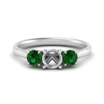 Load image into Gallery viewer, semi-mount-3-stone-trellis-emerald-engagement-ring-in-white-gold-FD-10768SMR-1.50CTGEMGR-NL-WG
