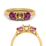 Load image into Gallery viewer, semi-mount-3-stone-trellis-pink-sapphire-engagement-ring-in-yellow-gold-FD-10768SMR-1.50CTGSADRPIANGLE3-NL-YG
