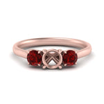 Load image into Gallery viewer, semi-mount-3-stone-trellis-ruby-engagement-ring-in-rose-gold-FD-10768SMR-1.50CTGRUDR-NL-RG