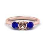 Load image into Gallery viewer, semi-mount-3-stone-trellis-sapphire-engagement-ring-in-rose-gold-FD-10768SMR-1.50CTGSABL-NL-RG