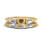 Load image into Gallery viewer, semi-mount-bar-set-diamond-ring-with-matching-3-baguette-wedding-band-in-FDENS100SM-NL-YG