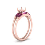 Load image into Gallery viewer, semi-mount-bar-set-pink-sapphire-ring-with-matching-3-baguette-wedding-band-in-FDENS100SMGSADRPI-NL-RG