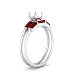 Load image into Gallery viewer, semi-mount-bar-set-ruby-ring-with-matching-3-baguette-wedding-band-in-FDENS100SMGRUDR-NL-WG