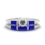 Load image into Gallery viewer, semi-mount-bar-set-sapphire-ring-with-matching-3-baguette-wedding-band-in-FDENS100SMGSABL-NL-WG