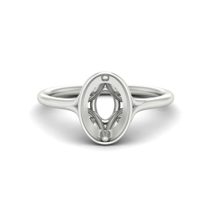 Semi Mount Split Shank Bezel Set Solitaire Ring