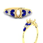 Load image into Gallery viewer, semi-mount-big-floral-vintage-sapphire-engagement-ring-in-yellow-gold-fdenr11603smrgsablangle3-nl-yg.jpg?v=1764930431