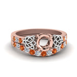 Load image into Gallery viewer, semi-mount-celtic-diamond-wedding-ring-set-with-orange-sapphire-in-14K-rose-gold-FDENS2255B1SMGSAOR-NL-RG?v=1757057026