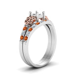 Load image into Gallery viewer, semi-mount-celtic-diamond-wedding-ring-set-with-orange-sapphire-in-14K-white-gold-FDENS2255B1SMGSAORANGLE2-NL-WG?v=1757057026
