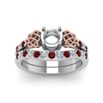 Load image into Gallery viewer, semi-mount-celtic-diamond-wedding-ring-set-with-ruby-in-14K-white-gold-FDENS2255B1SMGRUDRANGLE5-NL-WG?v=1757057026