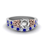Load image into Gallery viewer, semi-mount-celtic-diamond-wedding-ring-set-with-sapphire-in-14K-white-gold-FDENS2255B1SMGSABL-NL-WG?v=1757057025