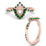 Load image into Gallery viewer, semi-mount-crown-halo-emerald-engagement-ring-in-FD10008SMRGEMGRANGLE3-NL-RG