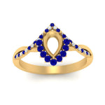 Load image into Gallery viewer, semi-mount-crown-halo-sapphire-engagement-ring-in-FD10008SMRGSABLANGLE3-NL-YG