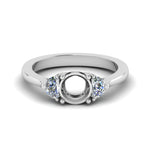 Load image into Gallery viewer, Semi Mount Half Moon Accent Engagement Ring