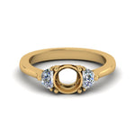 Load image into Gallery viewer, Semi Mount Half Moon Accent Engagement Ring