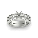 Load image into Gallery viewer, Semi Mount Filigree Single Stone Wedding Set