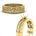 Load image into Gallery viewer, Semi Mount Filigree Single Stone Wedding Set