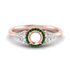 Load image into Gallery viewer, semi-mount-halo-cluster-accent-emerald-engagement-ring-in-rose-gold-FD10512SMRGEMGR-NL-RG.jpg?v=1770117494