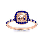 Load image into Gallery viewer, semi-mount-halo-eternity-sapphire-engagement-ring-in-rose-gold-FD9372SMRGSABLANGLE5-NL-RG.jpg?v=1763118336