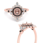 Load image into Gallery viewer, semi-mount-halo-floral-black-diamond-engagement-ring-in-rose-gold-FD9822SMRGBLACKANGLE3-NL-RG?v=1755852255