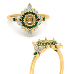Load image into Gallery viewer, semi-mount-halo-floral-emerald-engagement-ring-in-yellow-gold-FD9822SMRGEMGRANGLE3-NL-YG?v=1755852252