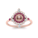 Load image into Gallery viewer, semi-mount-halo-floral-pink-sapphire-engagement-ring-in-rose-gold-FD9822SMRGSADRPIANGLE5-NL-RG?v=1755852252