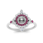 Load image into Gallery viewer, semi-mount-halo-floral-pink-sapphire-engagement-ring-in-white-gold-FD9822SMRGSADRPIANGLE5-NL-WG?v=1755852252