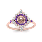 Load image into Gallery viewer, semi-mount-halo-floral-purple-topaz-engagement-ring-in-rose-gold-FD9822SMRGVITOANGLE5-NL-RG?v=1755852256