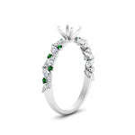 Load image into Gallery viewer, semi-mount-marquise-and-round-emerald-classic-vintage-engagement-ring-in-FD11063SMRGEMGRANGLE3-NL-WG
