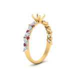 Load image into Gallery viewer, semi-mount-marquise-and-round-pink-sapphire-classic-vintage-engagement-ring-in-FD11063SMRGSADRPIANGLE3-NL-YG