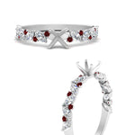 Load image into Gallery viewer, semi-mount-marquise-and-round-ruby-classic-vintage-engagement-ring-in-FD11063SMRGRUDRANGLE3-NL-WG