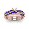 Load image into Gallery viewer, semi-mount-simple-diamond-twisted-vine-bridal-ring-sets-with-blue-sapphire-in-14K-rose-gold-FD8233SMGSABL-NL-RG