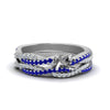 Load image into Gallery viewer, semi-mount-simple-diamond-twisted-vine-bridal-ring-sets-with-blue-sapphire-in-14K-white-gold-FD8233SMGSABL-NL-WG