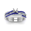 Load image into Gallery viewer, semi-mount-simple-diamond-twisted-vine-bridal-ring-sets-with-blue-sapphire-in-14K-white-gold-FD8233SMGSABL-NL-WG