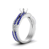 Load image into Gallery viewer, semi-mount-simple-diamond-twisted-vine-bridal-ring-sets-with-blue-sapphire-in-950-Platinum-FD8233SMGSABL-NL-WG