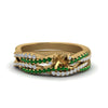 Load image into Gallery viewer, semi-mount-simple-diamond-twisted-vine-bridal-ring-sets-with-emerald-in-14K-yellow-gold-FD8233SMGEMGR-NL-YG