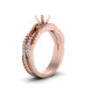 Load image into Gallery viewer, semi-mount-simple-diamond-twisted-vine-bridal-ring-sets-with-orange-sapphire-in-14K-rose-gold-FD8233SMGSAOR-NL-RG