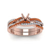 Load image into Gallery viewer, semi-mount-simple-diamond-twisted-vine-bridal-ring-sets-with-orange-sapphire-in-14K-rose-gold-FD8233SMGSAOR-NL-RG