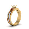 Load image into Gallery viewer, semi-mount-simple-diamond-twisted-vine-bridal-ring-sets-with-orange-sapphire-in-14K-yellow-gold-FD8233SMGSAOR-NL-YG