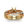 Load image into Gallery viewer, semi-mount-simple-diamond-twisted-vine-bridal-ring-sets-with-orange-sapphire-in-14K-yellow-gold-FD8233SMGSAOR-NL-YG