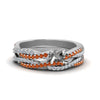 Load image into Gallery viewer, semi-mount-simple-diamond-twisted-vine-bridal-ring-sets-with-orange-sapphire-in-950-Platinum-FD8233SMGSAOR-NL-WG