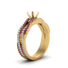 Load image into Gallery viewer, semi-mount-simple-diamond-twisted-vine-bridal-ring-sets-with-pink-sapphire-in-14K-yellow-gold-FD8233SMGSADRPI-NL-YG