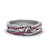 Load image into Gallery viewer, semi-mount-simple-diamond-twisted-vine-bridal-ring-sets-with-pink-sapphire-in-950-Platinum-FD8233SMGSADRPI-NL-WG