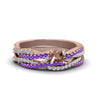 Load image into Gallery viewer, semi-mount-simple-diamond-twisted-vine-bridal-ring-sets-with-violac-topaz-in-14K-rose-gold-FD8233SMGVITO-NL-RG