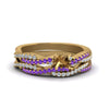 Load image into Gallery viewer, semi-mount-simple-diamond-twisted-vine-bridal-ring-sets-with-violac-topaz-in-14K-yellow-gold-FD8233SMGVITO-NL-YG